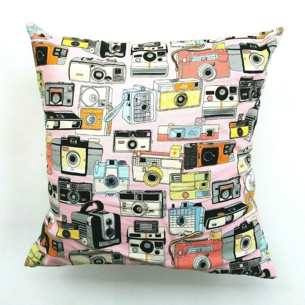Retro Camera Vintage Polaroid Square Throw Pillow